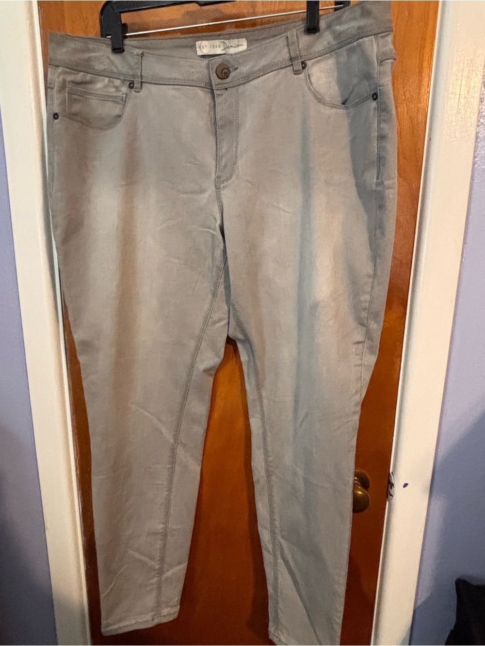Slim Stretch Skinny Pants in Light Gray
